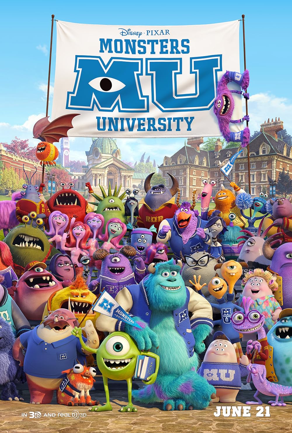 Monsters University 2013 Hindi ORG Dual Audio 1080p BluRay ESub 2GB Download